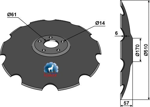 Notched disc - Ø510x6
