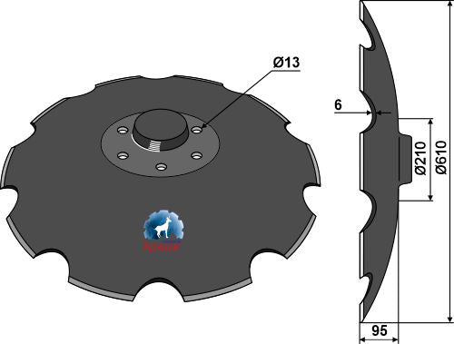 Notched disc - Ø610x6 m.