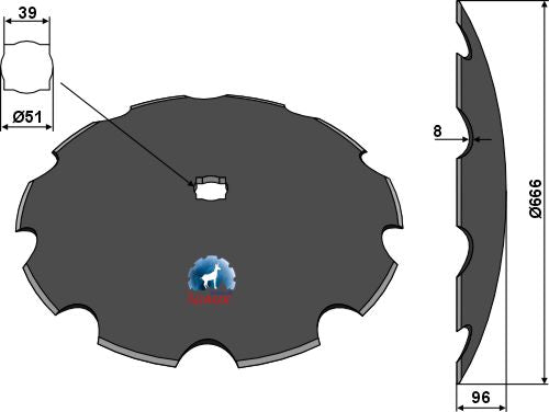 Notched disc Ø666x8