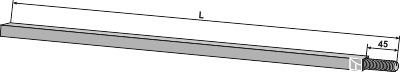 Square shaft 26x26 - 1480 - M24x2