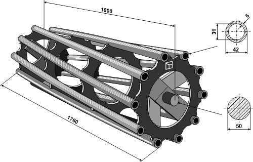 Tubular packer roller 1800