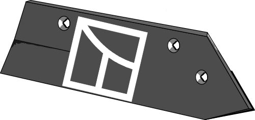 Stone share - hard metal faced-back side - right
