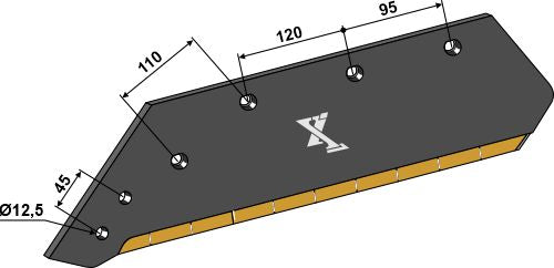 Reversible point share - 16'' - left - Hard metal