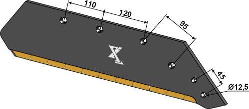 Reversible point share - 18'' - right - Hard metal