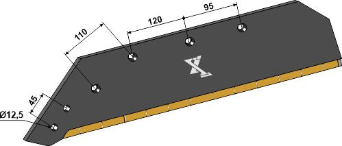 Reversible point share - 20'' - left - Hard metal