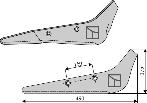 Beet lifter share, left model