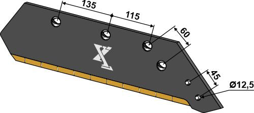 Reversible point share - 14'' - right - Hard metal