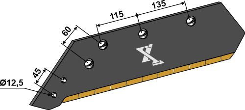 Reversible point share - 14'' - left - Hard metal
