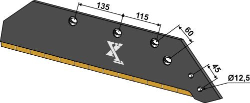 Reversible point share - 18'' - right - Hard metal