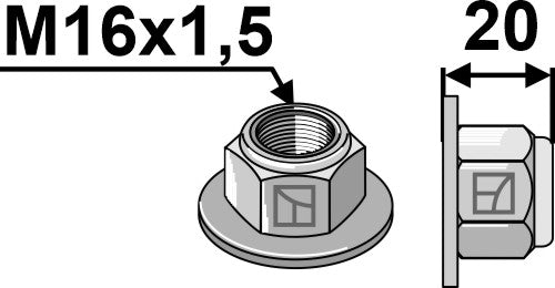 Self-locking collar nut M16x1,5 - 10.- Polystop