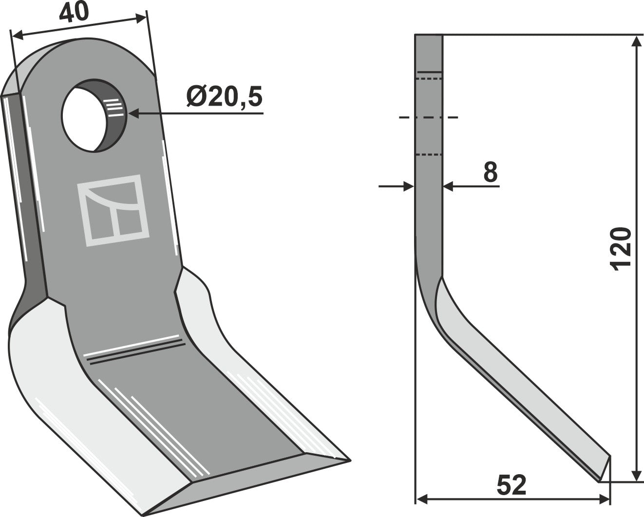 Y-blade 120x40mm
