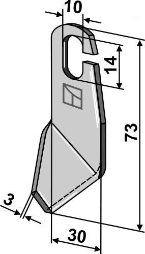 Wing-knife 73x30mm - right model
