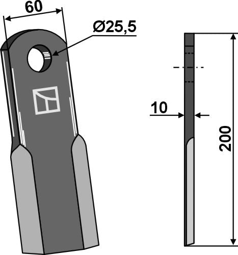 Straight blade 80x40mm
