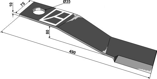 Mover-blade 490mm - right