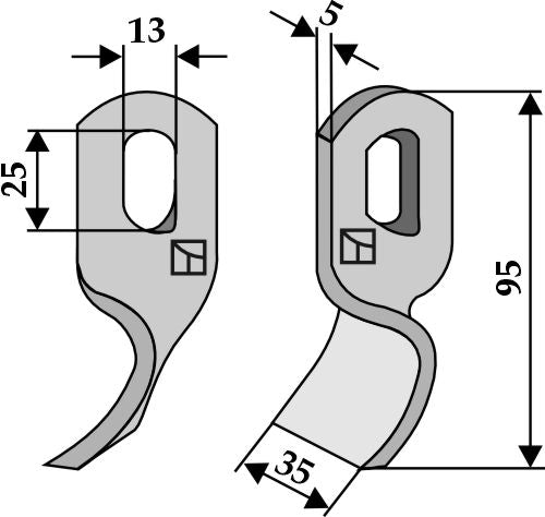 Twisted blade 95x35mm