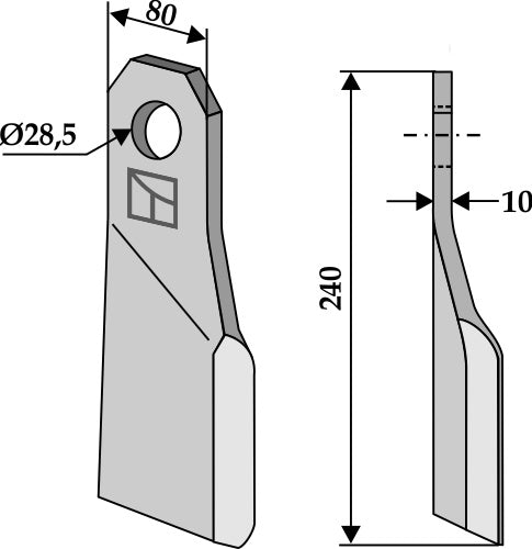 Flail 240x80mm - left