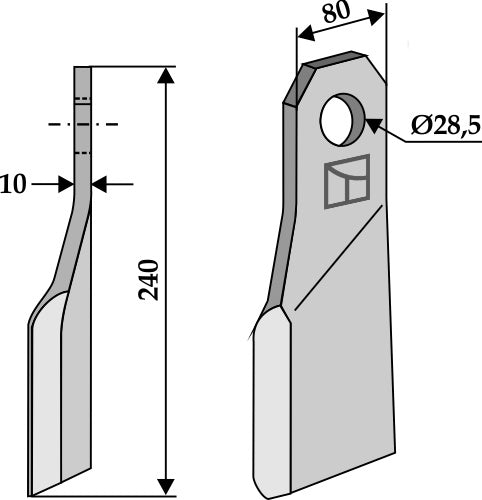Flail 240x80mm - right