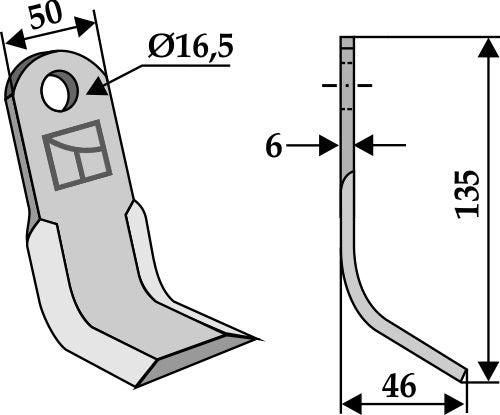Y-blade 130x50mm
