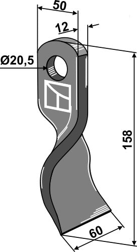 Twisted blade 158x50mm