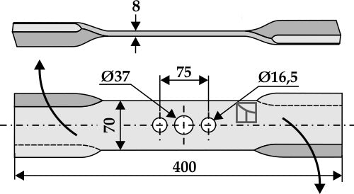 Mover-blade 400mm - right