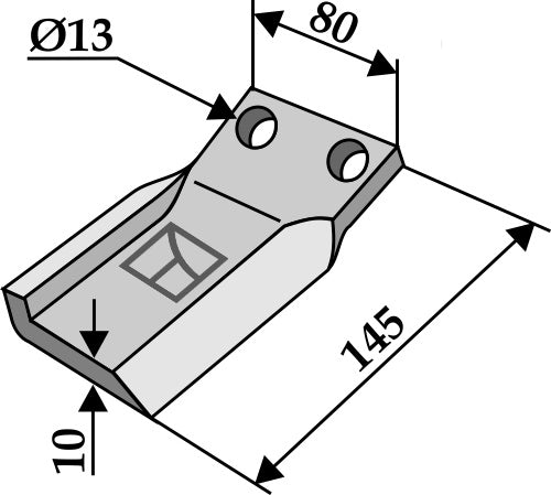 Replace blade 145x80mm, left
