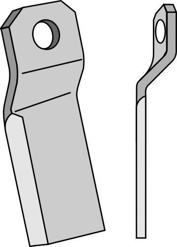 Twisted comminution blade 195x100mm -short - right