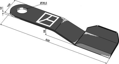 Mover-blade 620mm - right