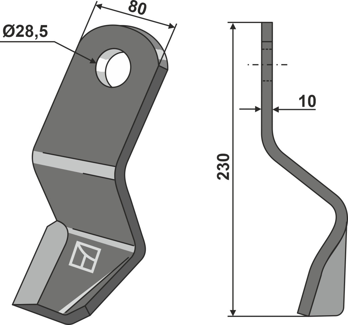 Blade 230x80mm - right model