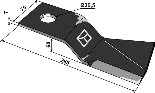 Flail 265x75mm - right