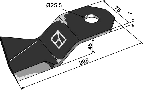 Flail 205x75mm - left