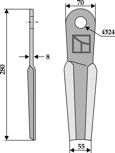 Flail 280x70mm - left