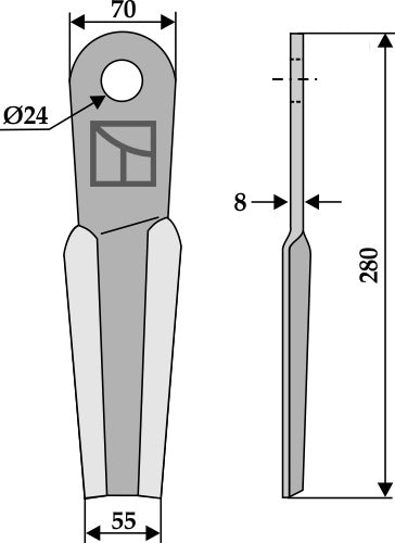 Flail 280x70mm- right