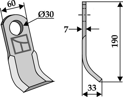 Y-blade 190x60mm