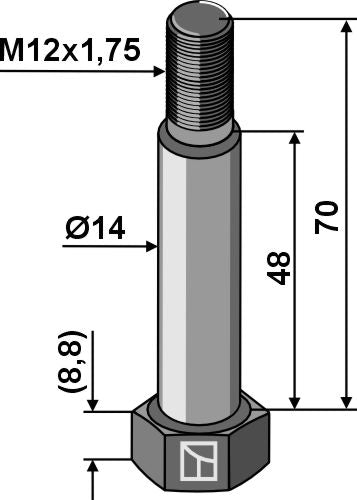 Bolt M12x1,75x70 - 10.9