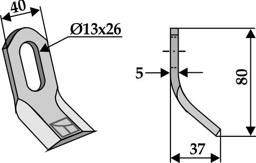 Y-blade 80x40mm