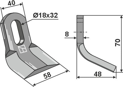 Y-blade 70x40mm
