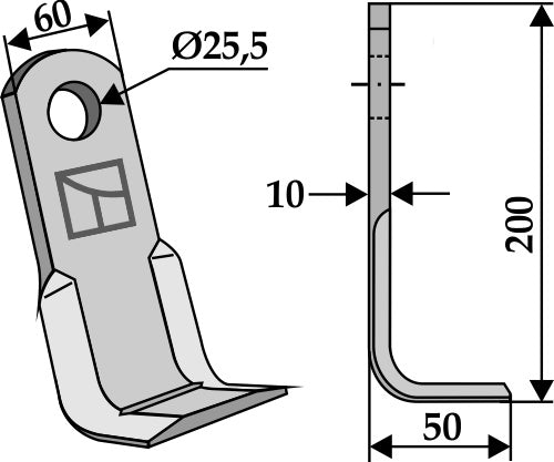 L-blade 200x60mm
