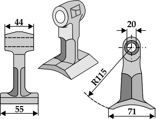 Pruning hammer 55x44mm