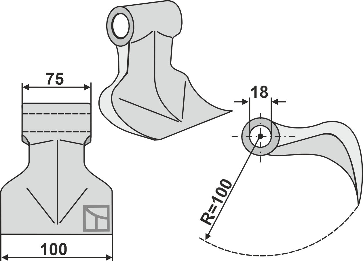 Pruning hammer 100x75mm