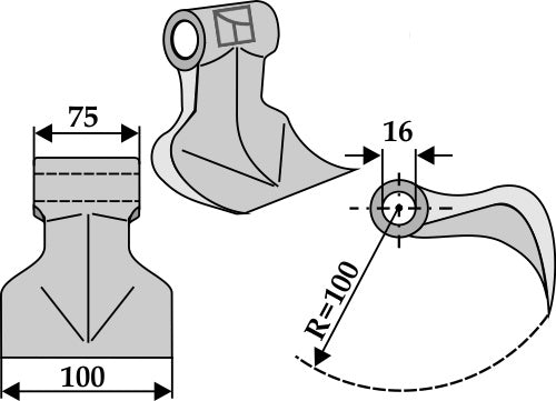 Pruning hammer 100x75mm