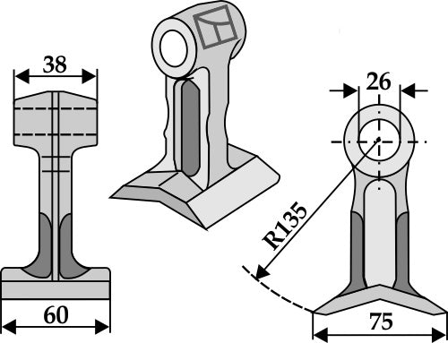 Pruning hammer 60x38mm