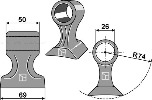 Pruning hammer 69x50mm