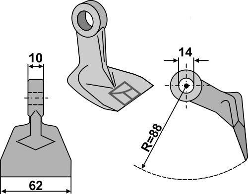 Pruning hammer 62x10mm