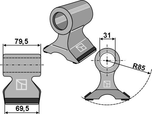 Pruning hammer 69,5x79,5mm - PTA