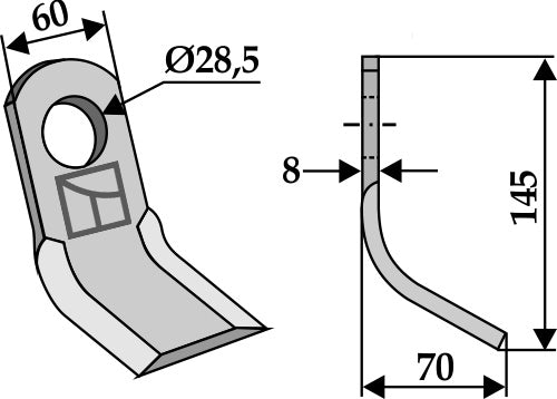 Y-blade 145x60mm