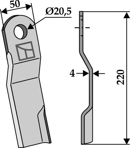 Blade 220x50mm, right