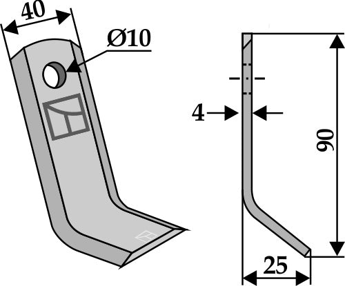 Y-blade 90x40mm