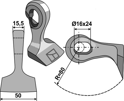 Pruning hammer 50x15,5mm - quick change system