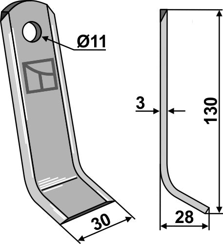 Y-blade 130x30mm