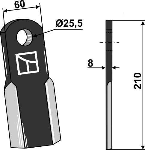 Straight blade 210x60mm